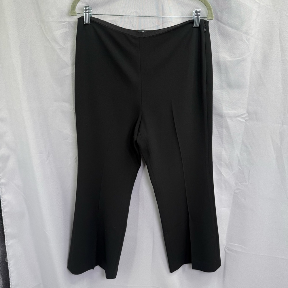 Theory Black Lightweight Cropped Wide-Leg Pant Size 8 Side Zip